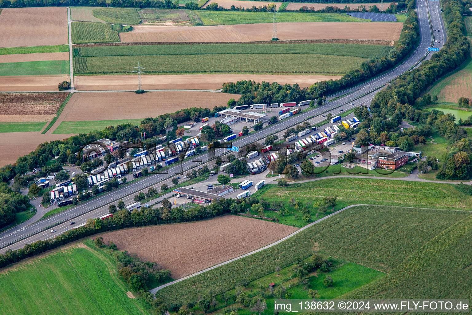 Serway's Wunnenstein rest stop in Ilsfeld in the state Baden-Wuerttemberg, Germany