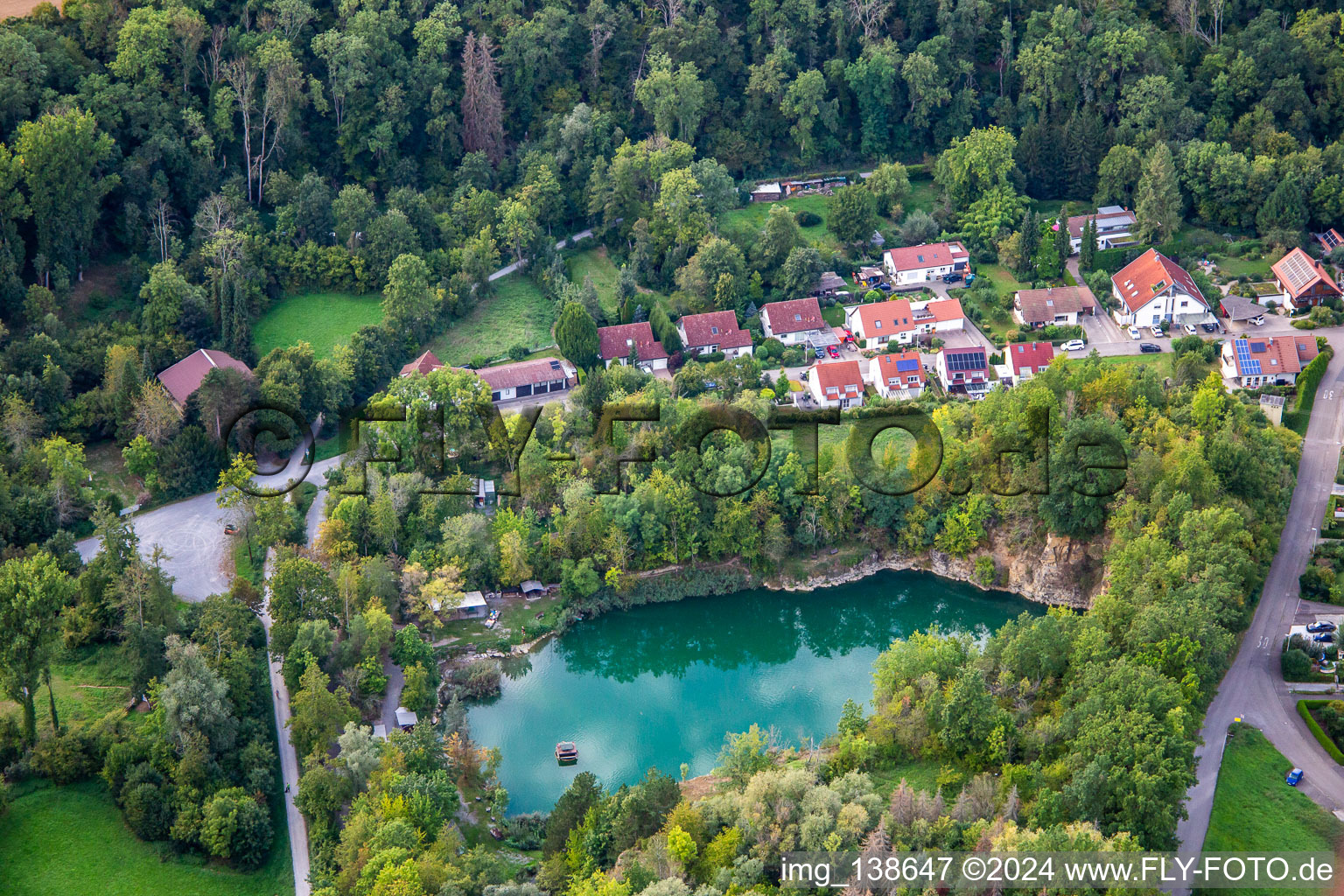 Diving Stone Lake in Talheim in the state Baden-Wuerttemberg, Germany