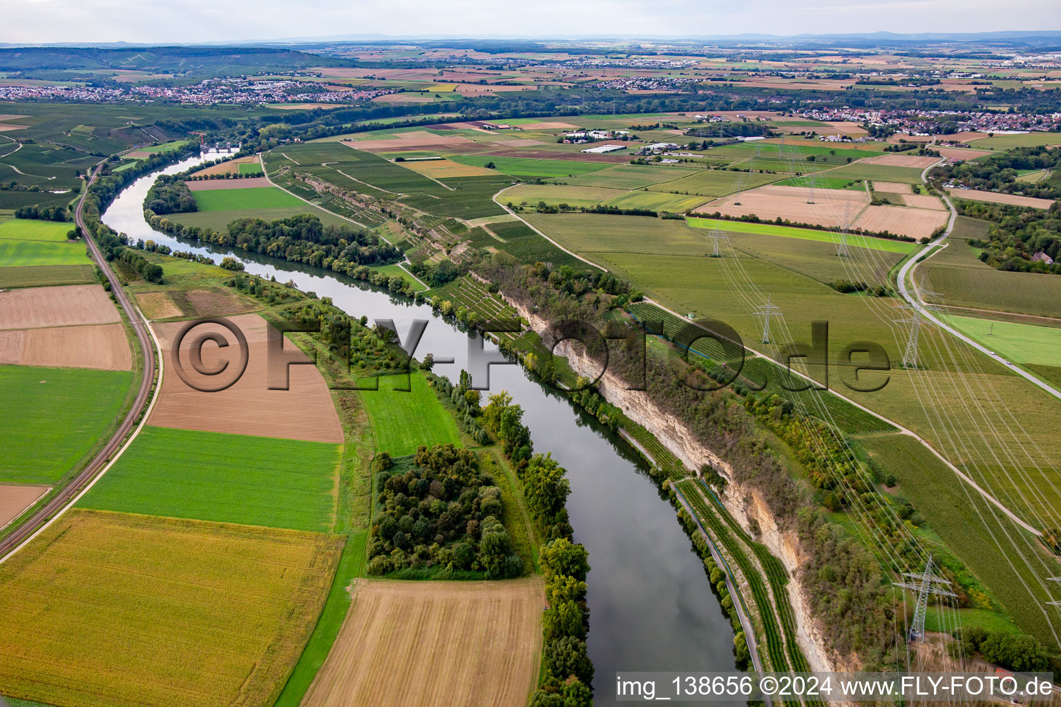 Slope of the Neckar near Lauffen in Talheim in the state Baden-Wuerttemberg, Germany