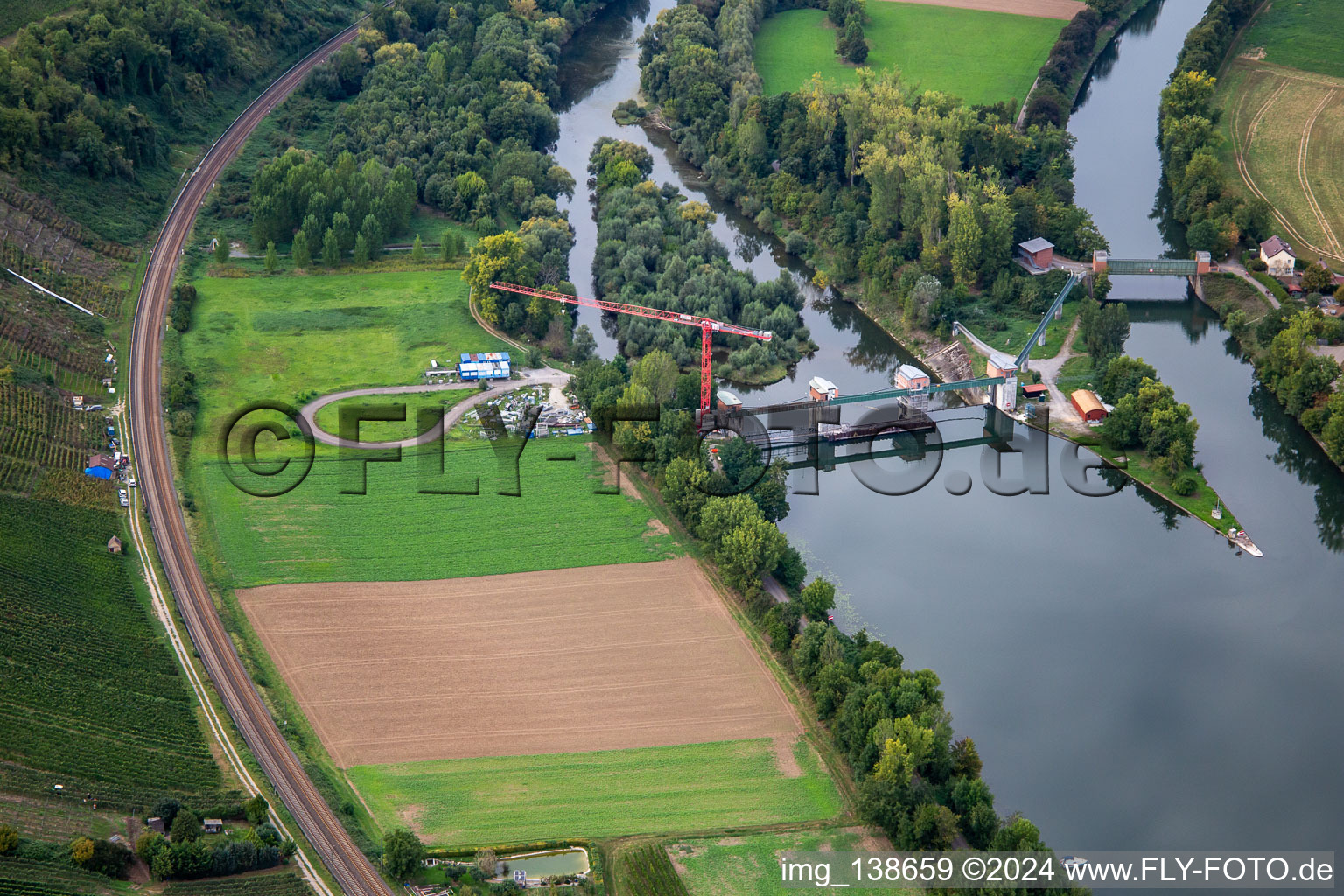 Horkheim am Neckar Dam in Lauffen am Neckar in the state Baden-Wuerttemberg, Germany