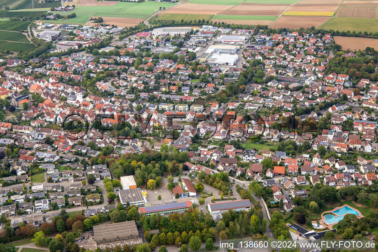 From the south in Nordheim in the state Baden-Wuerttemberg, Germany