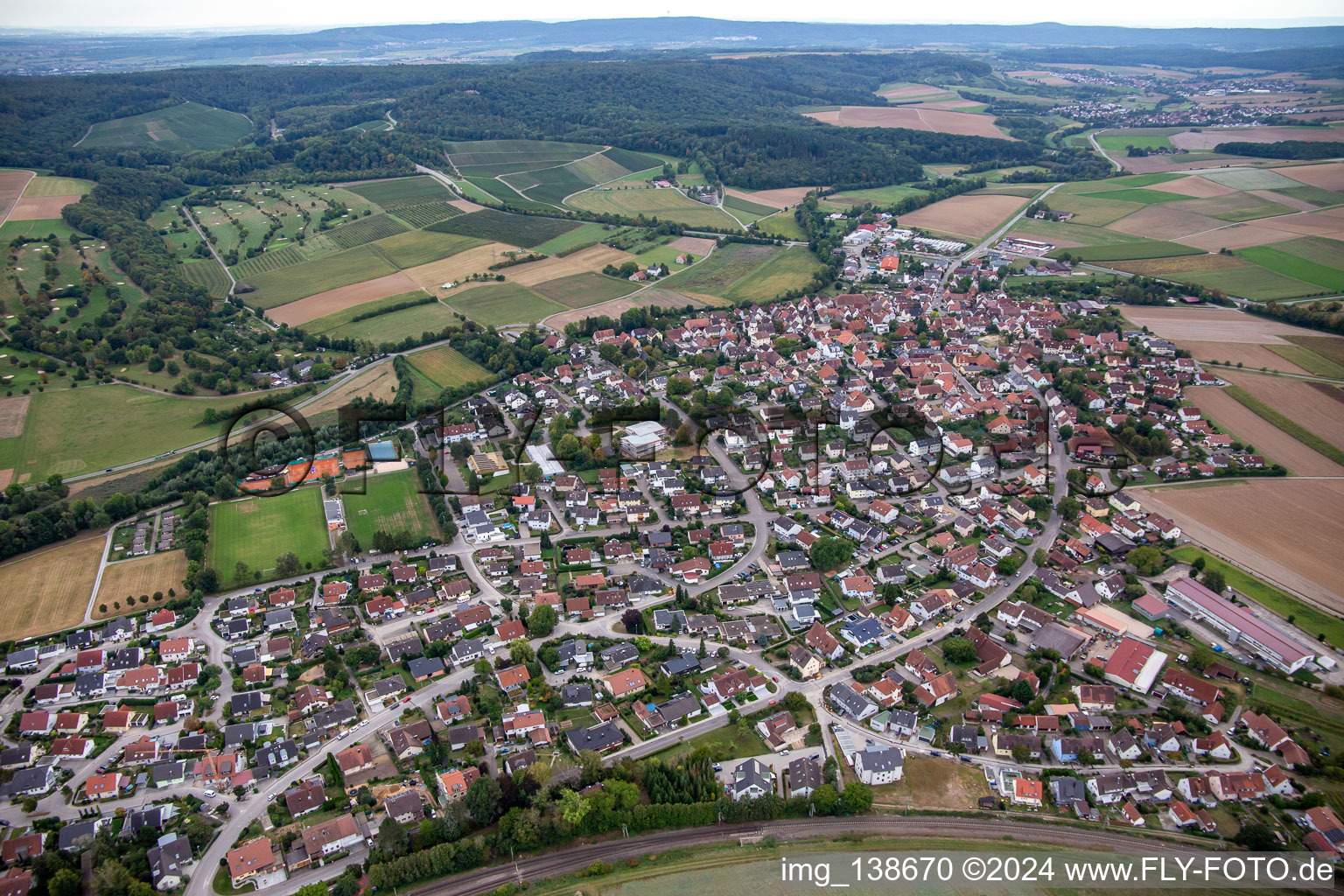 From the north in the district Stetten am Heuchelberg in Schwaigern in the state Baden-Wuerttemberg, Germany