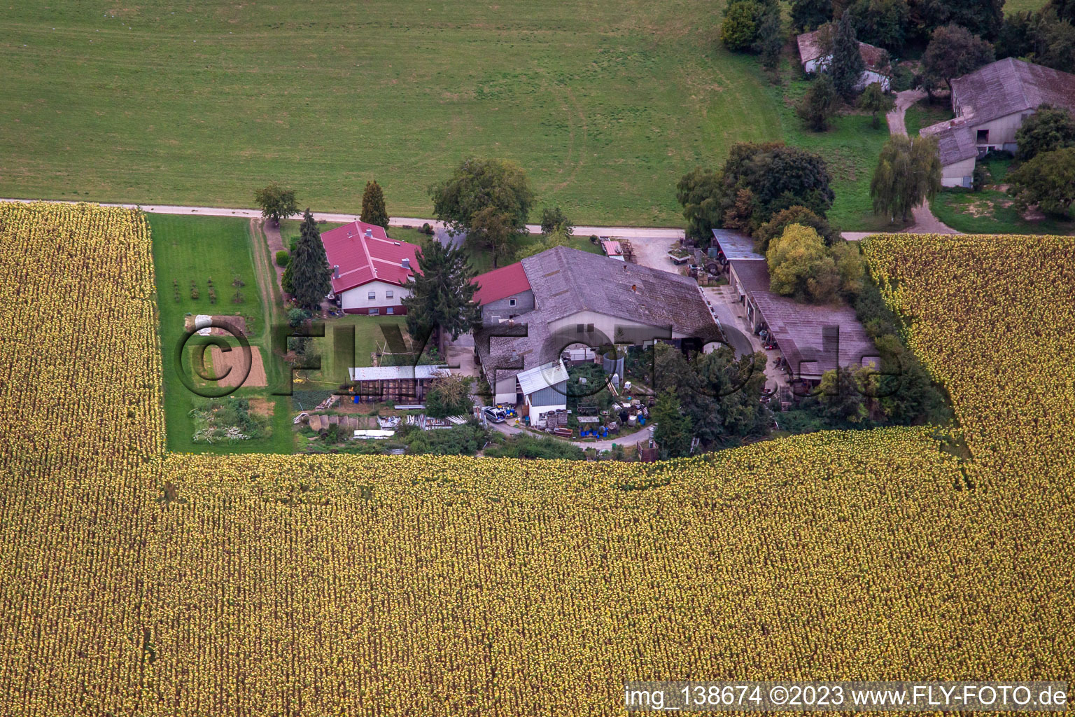 Aerial view of Resettlement in the district Stebbach in Gemmingen in the state Baden-Wuerttemberg, Germany