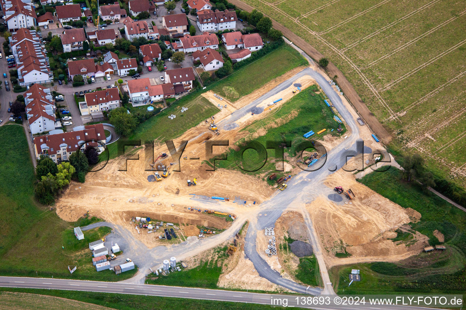 New development area Am Pfaffenberg in Eppingen in the state Baden-Wuerttemberg, Germany