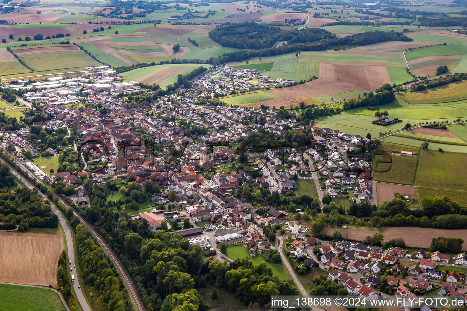 From the east in Zaisenhausen in the state Baden-Wuerttemberg, Germany