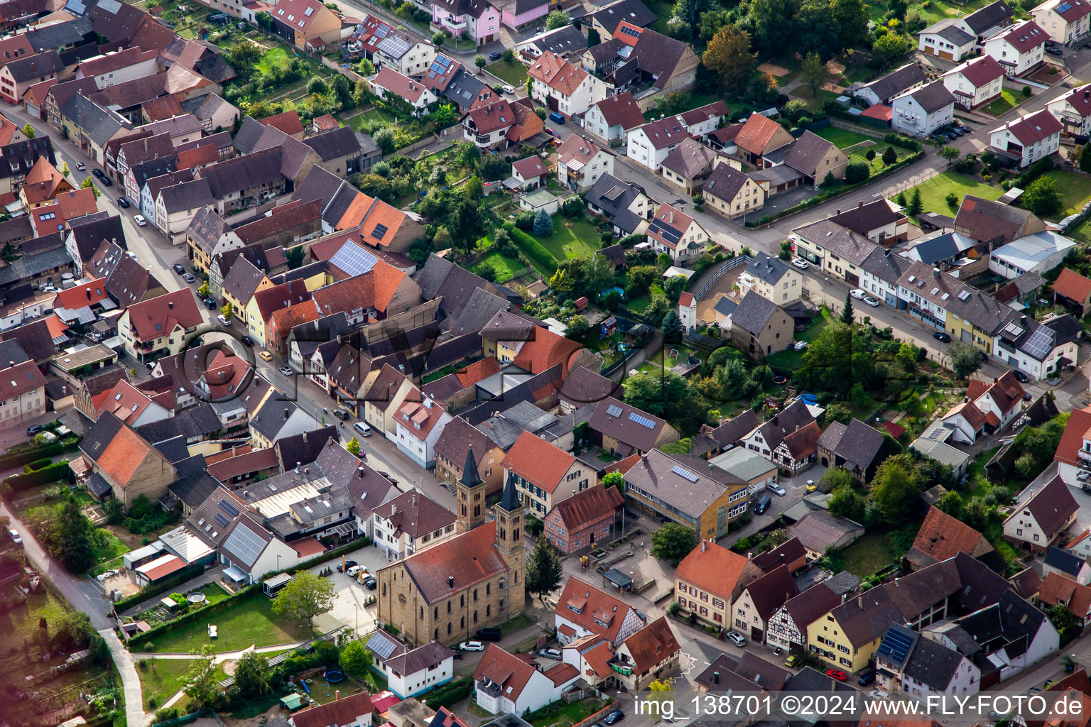 Aerial view of Zaisenhausen in the state Baden-Wuerttemberg, Germany