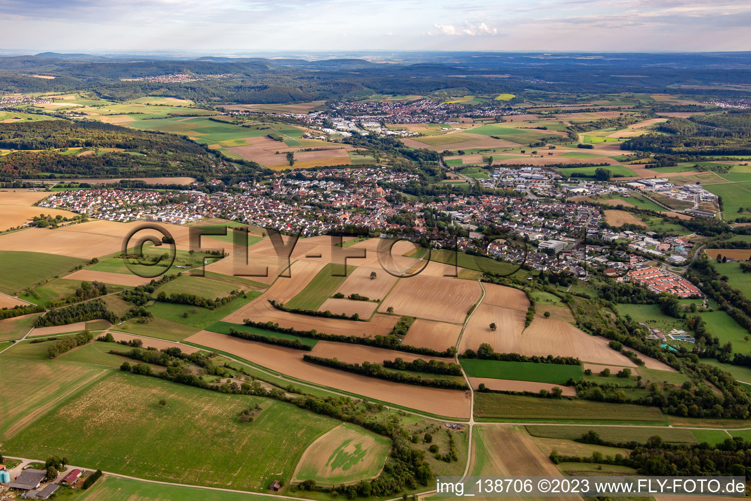 From the northwest in the district Flehingen in Oberderdingen in the state Baden-Wuerttemberg, Germany