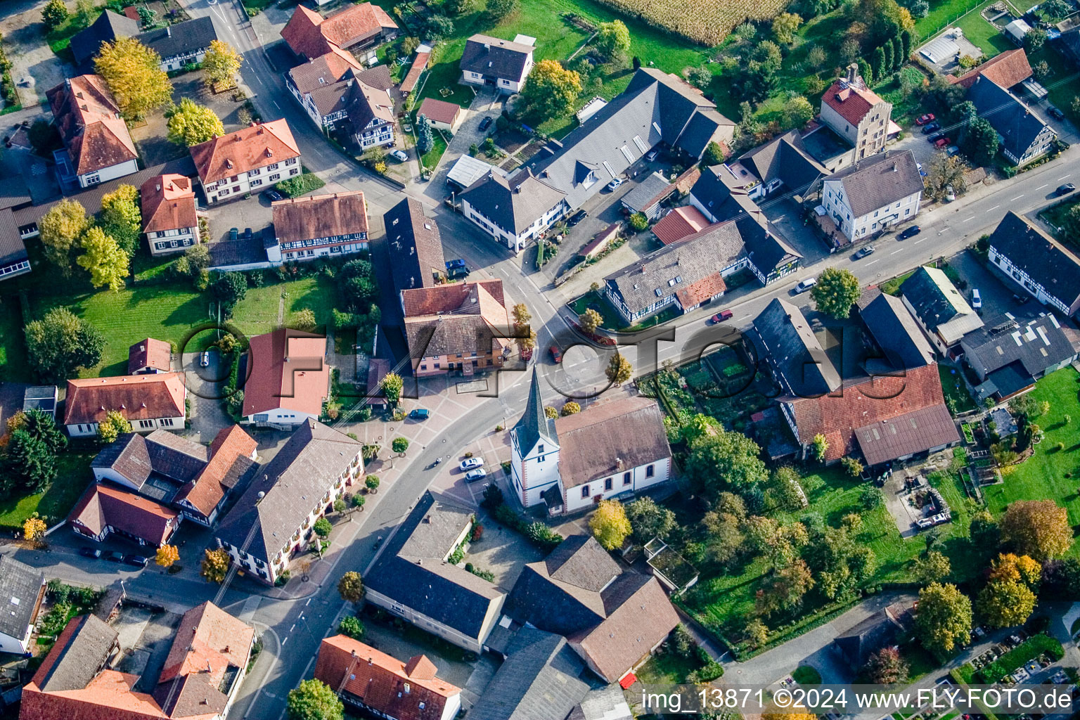 Church building in the village of in the district Legelshurst in Willstaett in the state Baden-Wurttemberg, Germany