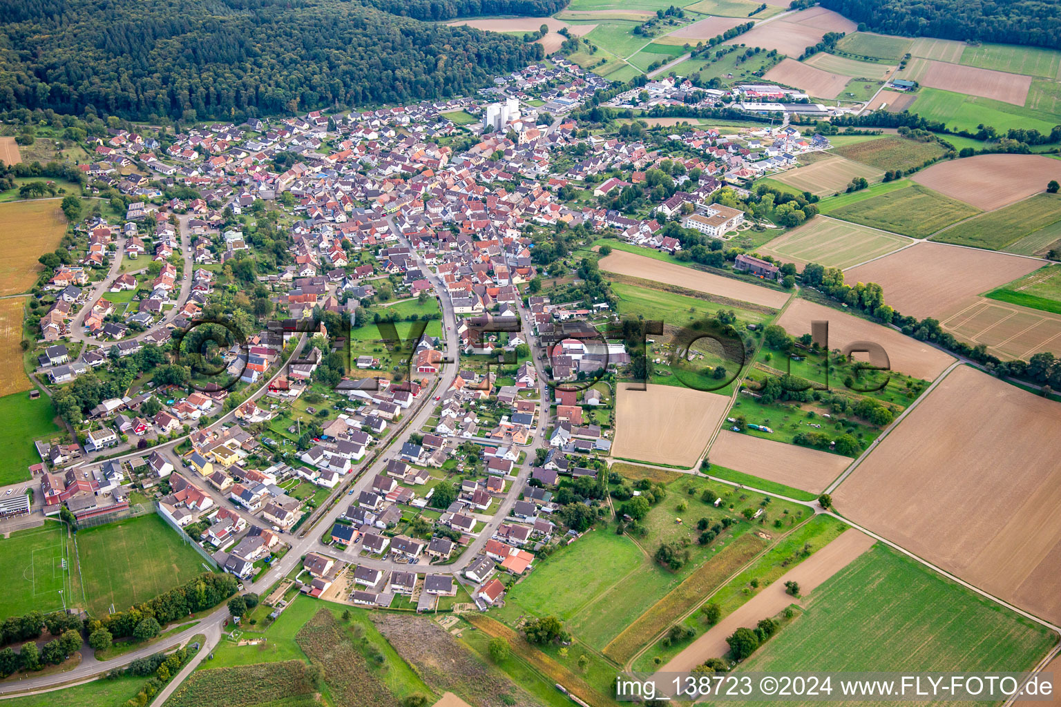 Aerial photograpy of District Neibsheim in Bretten in the state Baden-Wuerttemberg, Germany