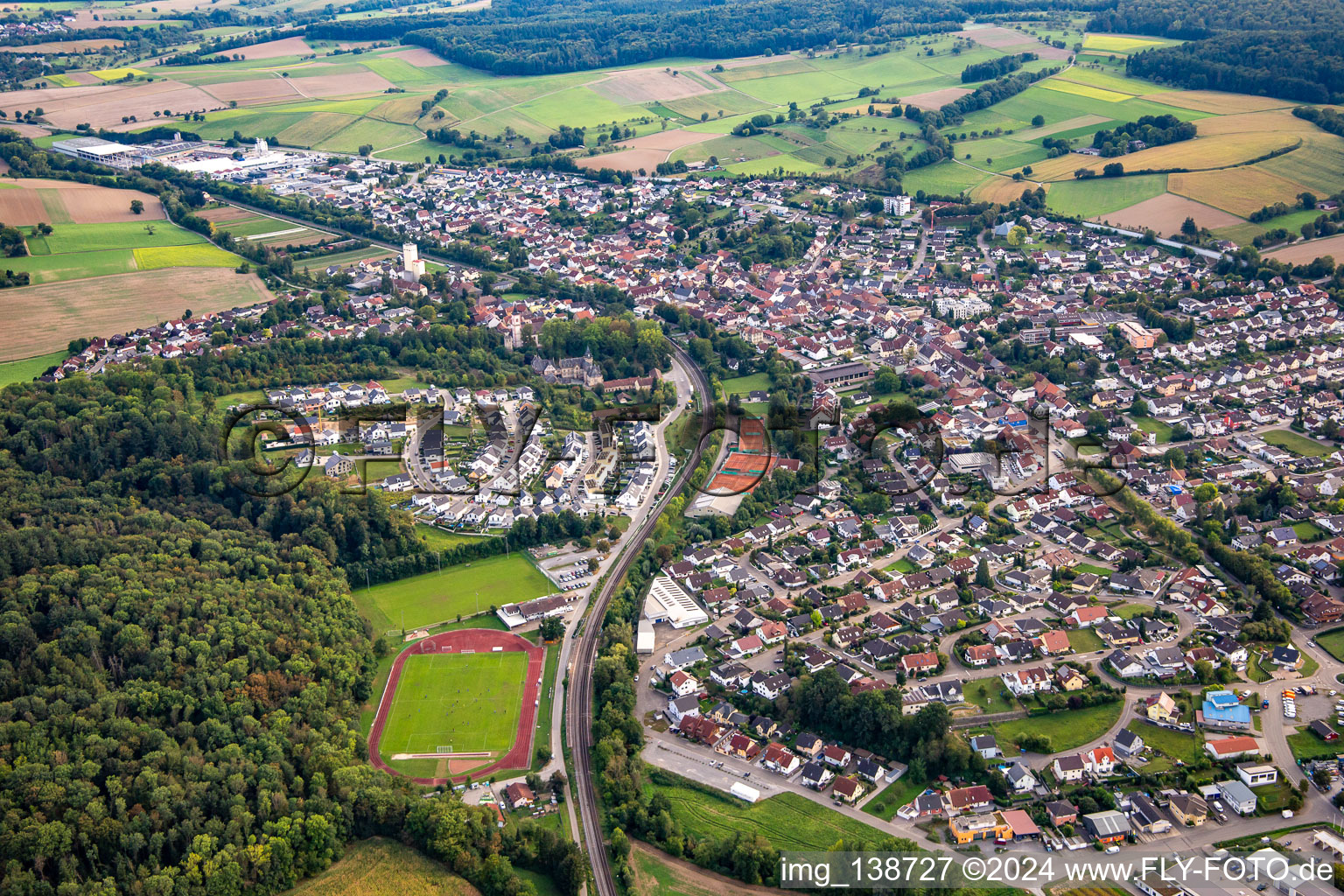 From the north in Gondelsheim in the state Baden-Wuerttemberg, Germany