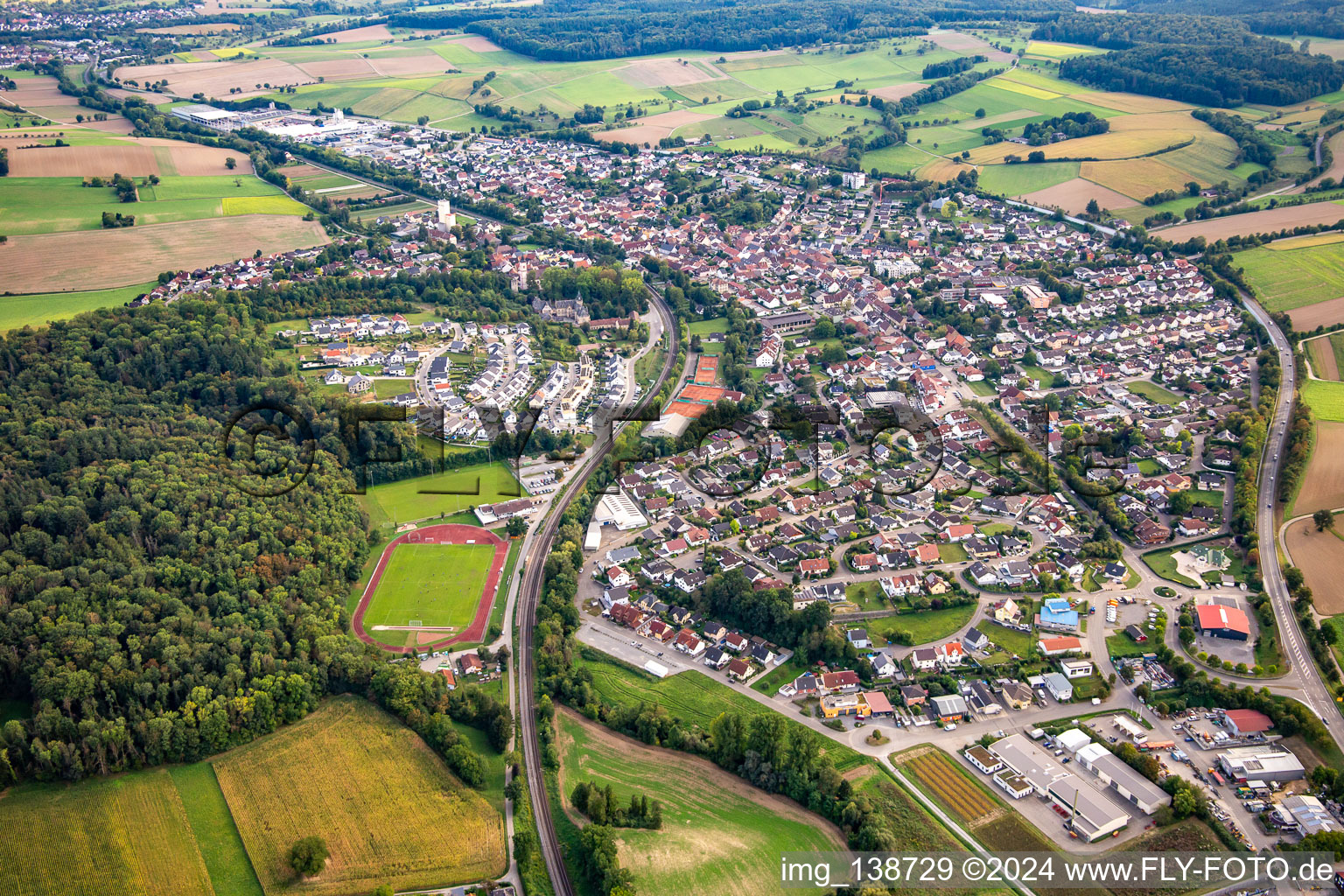 Aerial view of From the north in Gondelsheim in the state Baden-Wuerttemberg, Germany