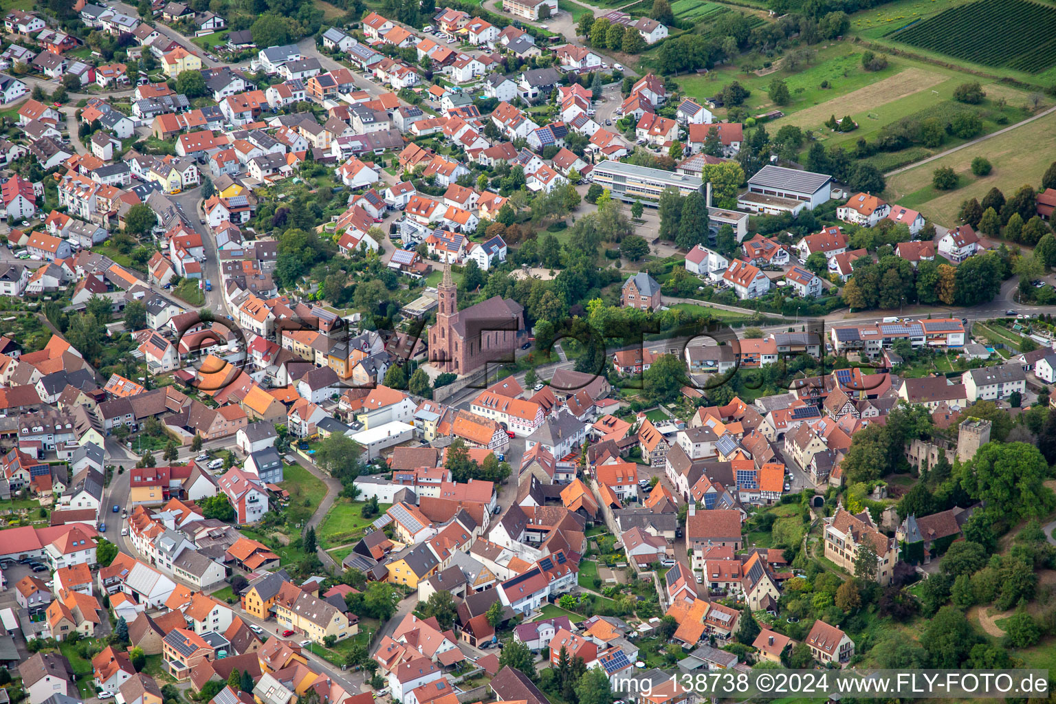 Saint-Martin Obergrombach in the district Obergrombach in Bruchsal in the state Baden-Wuerttemberg, Germany