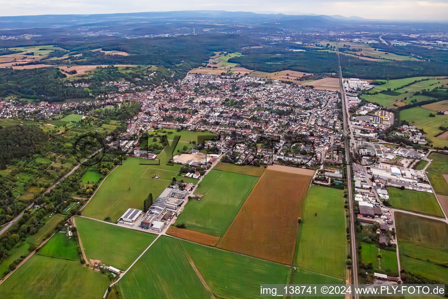 From the north in Weingarten in the state Baden-Wuerttemberg, Germany