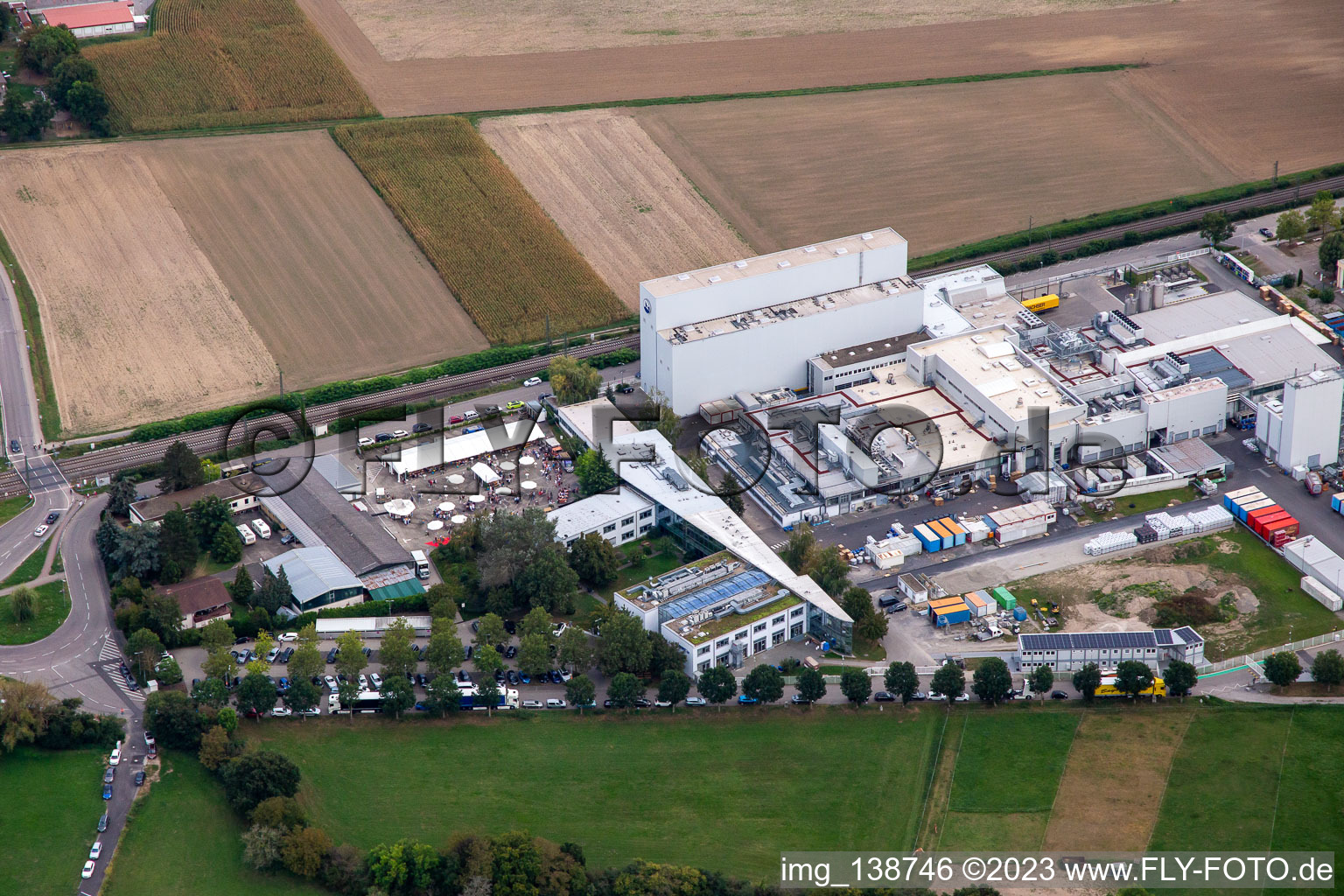 Aerial view of KLEIBERIT SE & Co. KG in Weingarten in the state Baden-Wuerttemberg, Germany