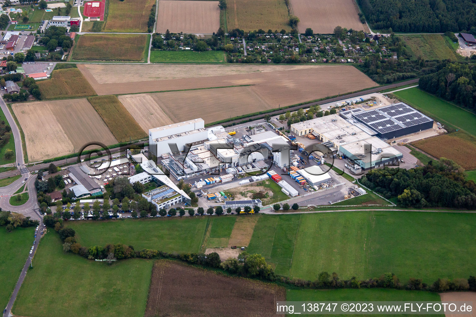 Aerial photograpy of KLEIBERIT SE & Co. KG in Weingarten in the state Baden-Wuerttemberg, Germany