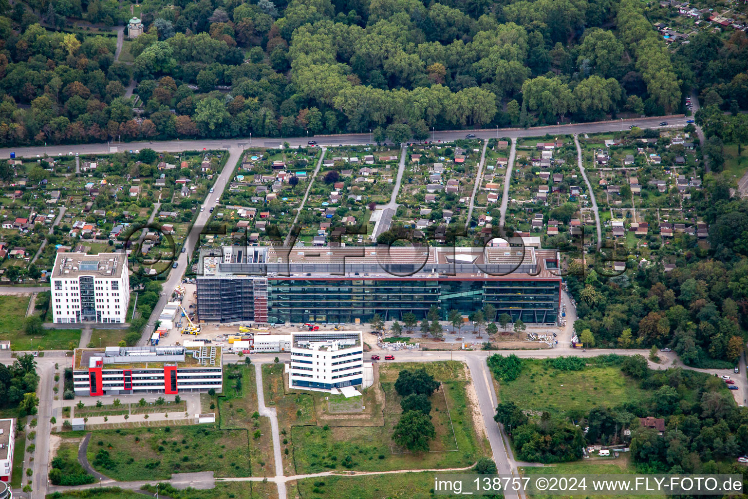 New building in the technology park Karlsruhe in the district Rintheim in Karlsruhe in the state Baden-Wuerttemberg, Germany