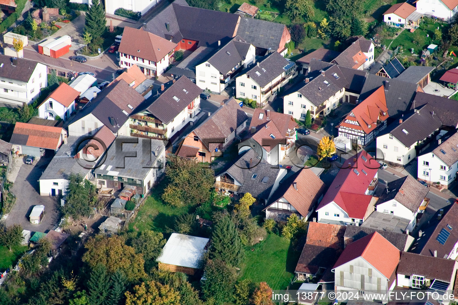 District Urloffen in Appenweier in the state Baden-Wuerttemberg, Germany from above