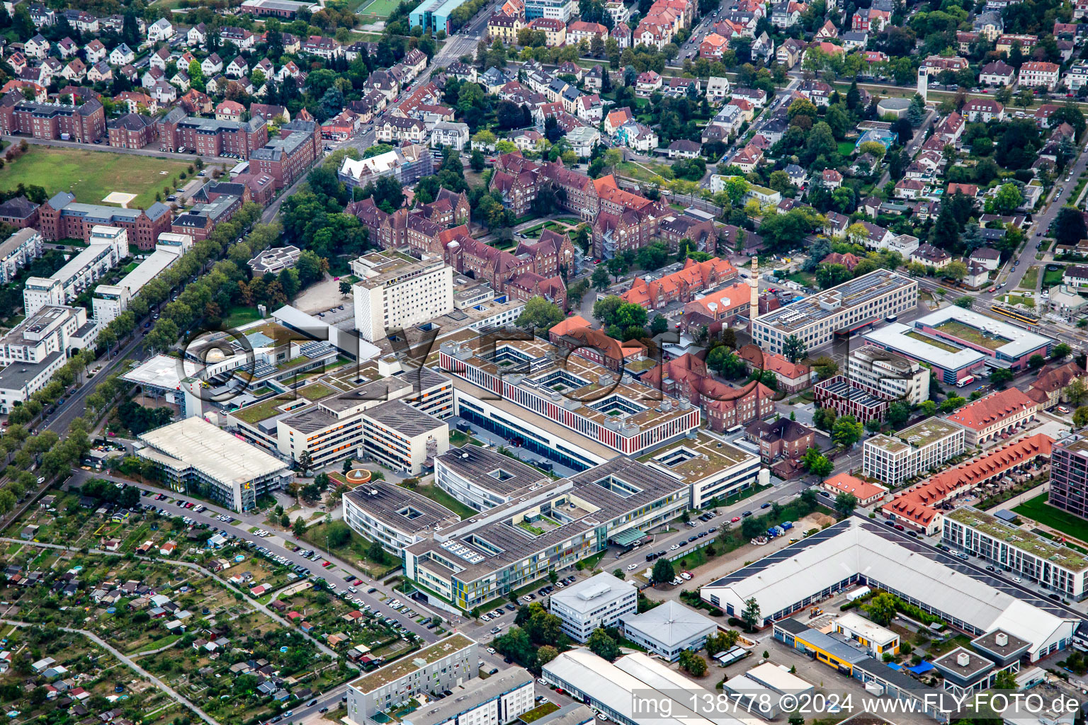 Municipal Hospital Karlsruhe in the district Nordweststadt in Karlsruhe in the state Baden-Wuerttemberg, Germany out of the air