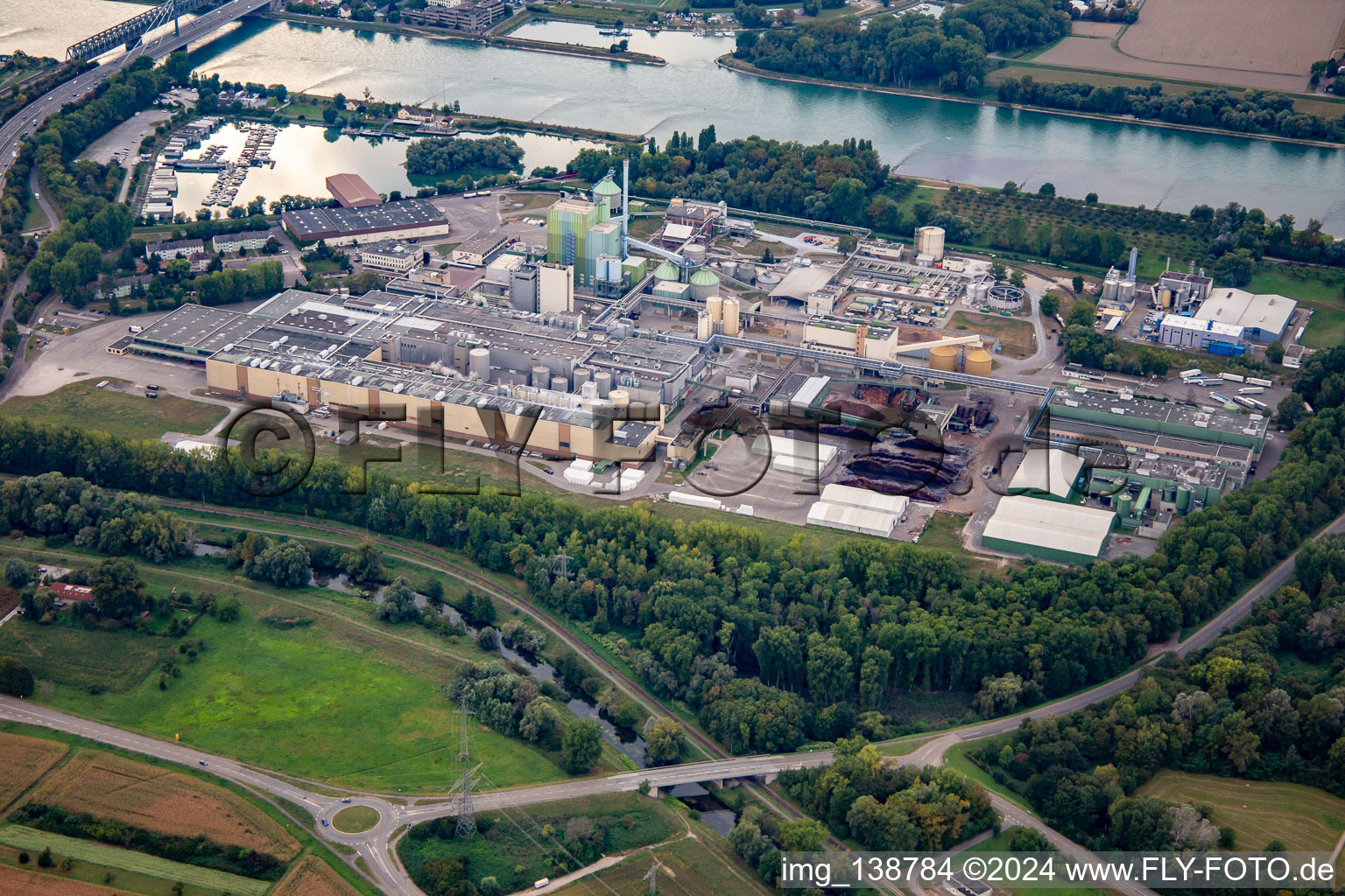 Borregaard Deutschland GmbH and Maxauer Papierfabrik GmbH in the district Knielingen in Karlsruhe in the state Baden-Wuerttemberg, Germany