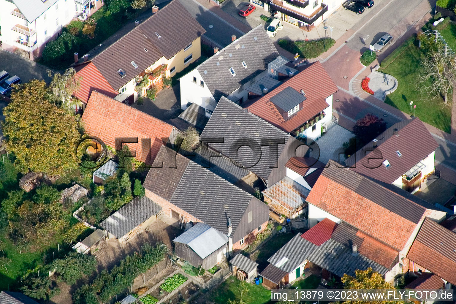 District Urloffen in Appenweier in the state Baden-Wuerttemberg, Germany seen from above