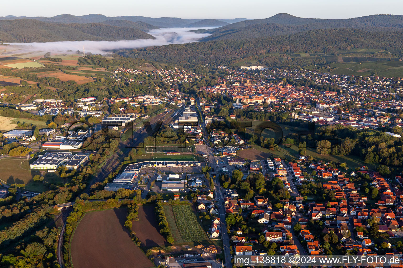 Aerial photograpy of District Altenstadt in Wissembourg in the state Bas-Rhin, France