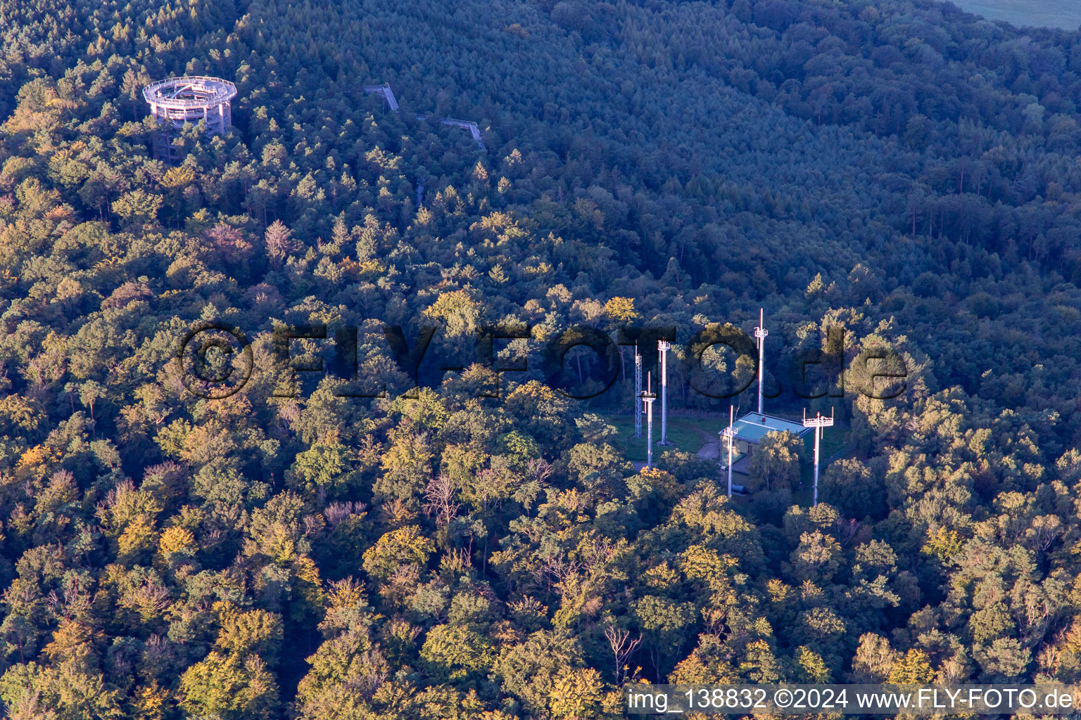 Radar antennas at the Col de Stiefelsberg in Cleebourg in the state Bas-Rhin, France