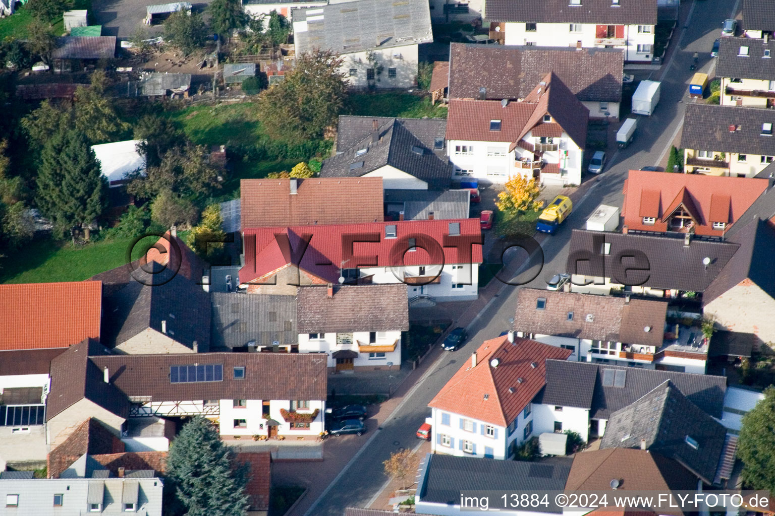 District Urloffen in Appenweier in the state Baden-Wuerttemberg, Germany viewn from the air