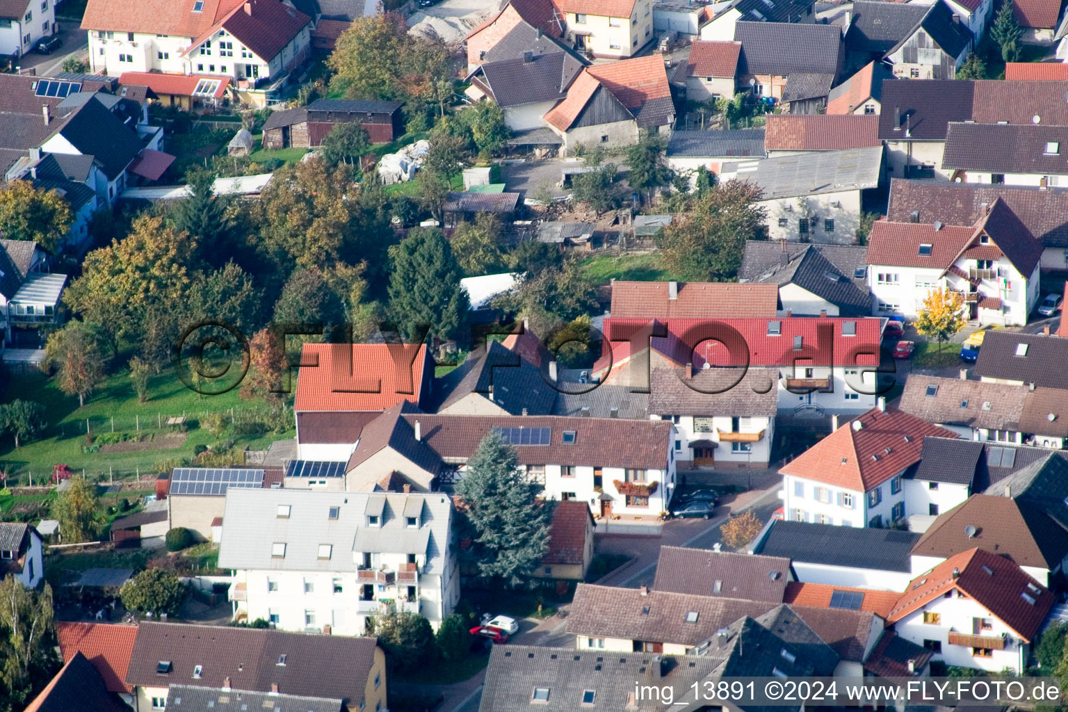 District Urloffen in Appenweier in the state Baden-Wuerttemberg, Germany from a drone