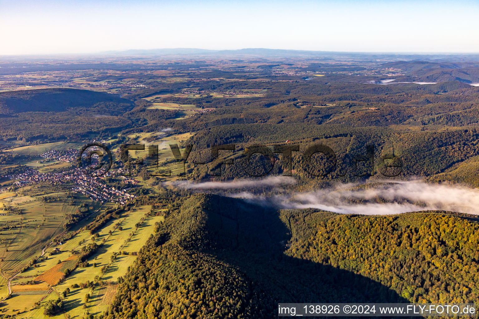 Lembach in the state Bas-Rhin, France from the plane