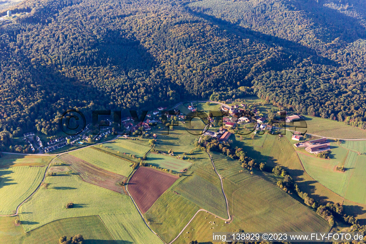 Bird's eye view of Lembach in the state Bas-Rhin, France