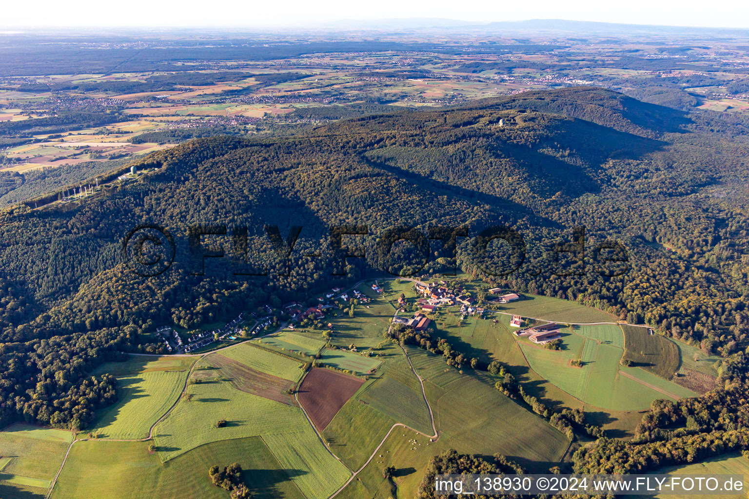 Lembach in the state Bas-Rhin, France viewn from the air