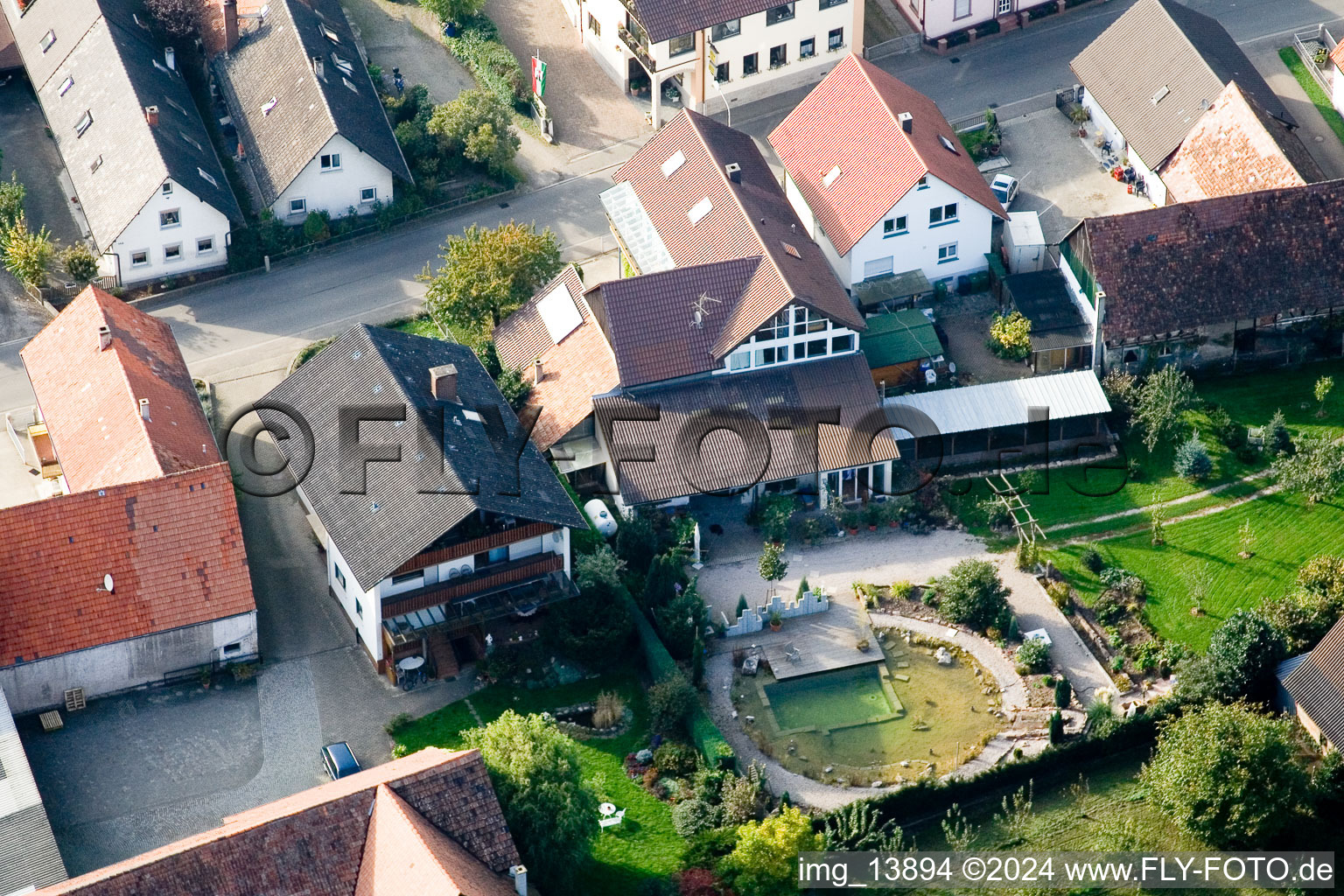 Aerial view of District Urloffen in Appenweier in the state Baden-Wuerttemberg, Germany