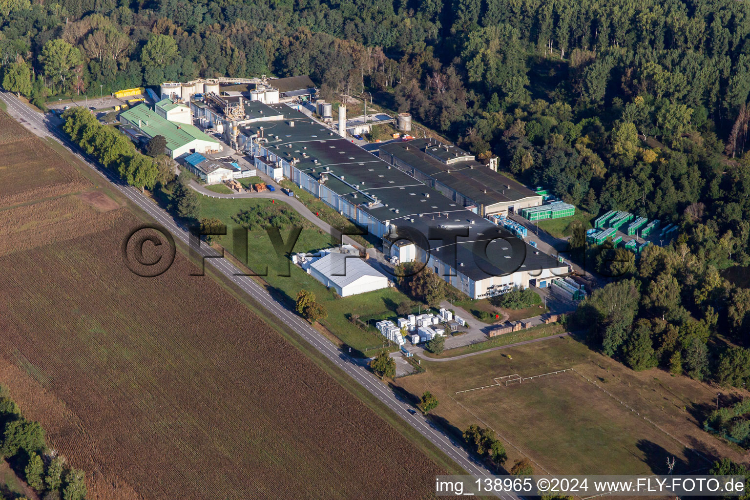 Sitek Insulation in the district Altenstadt in Wissembourg in the state Bas-Rhin, France from the plane