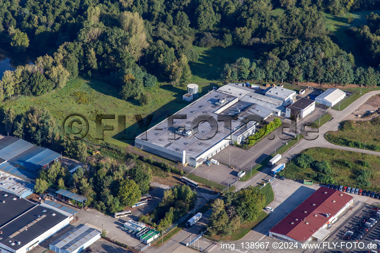 Parker Hannifin Manufacturing in the district Altenstadt in Wissembourg in the state Bas-Rhin, France from above