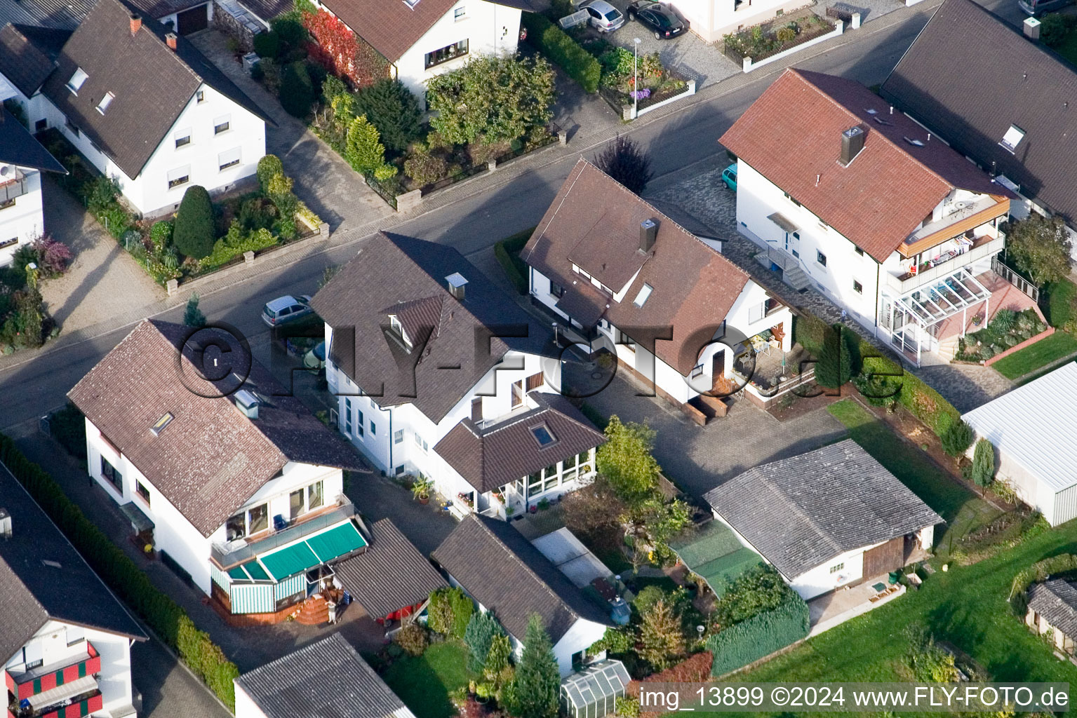 Aerial view of Runzweg in the district Urloffen in Appenweier in the state Baden-Wuerttemberg, Germany