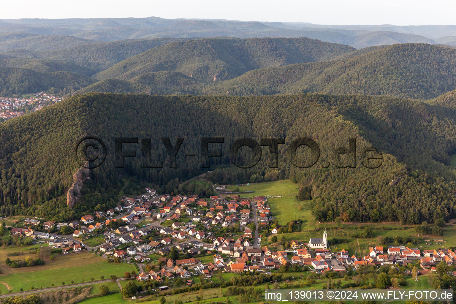 Aerial photograpy of Schindhard in the state Rhineland-Palatinate, Germany