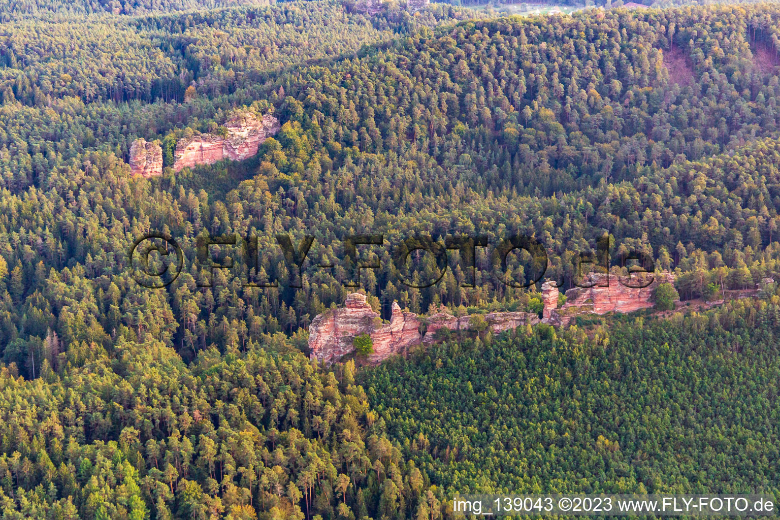 Büttelfels and Lämmerfelsen in Dahn in the state Rhineland-Palatinate, Germany