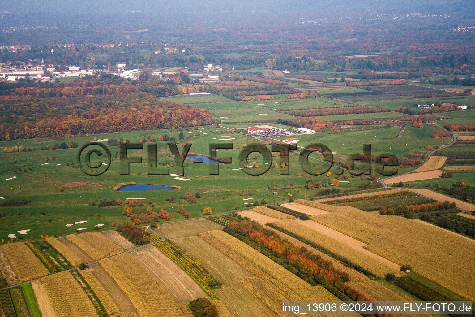 Aerial photograpy of Golf Club Urloffen eV in the district Urloffen in Appenweier in the state Baden-Wuerttemberg, Germany