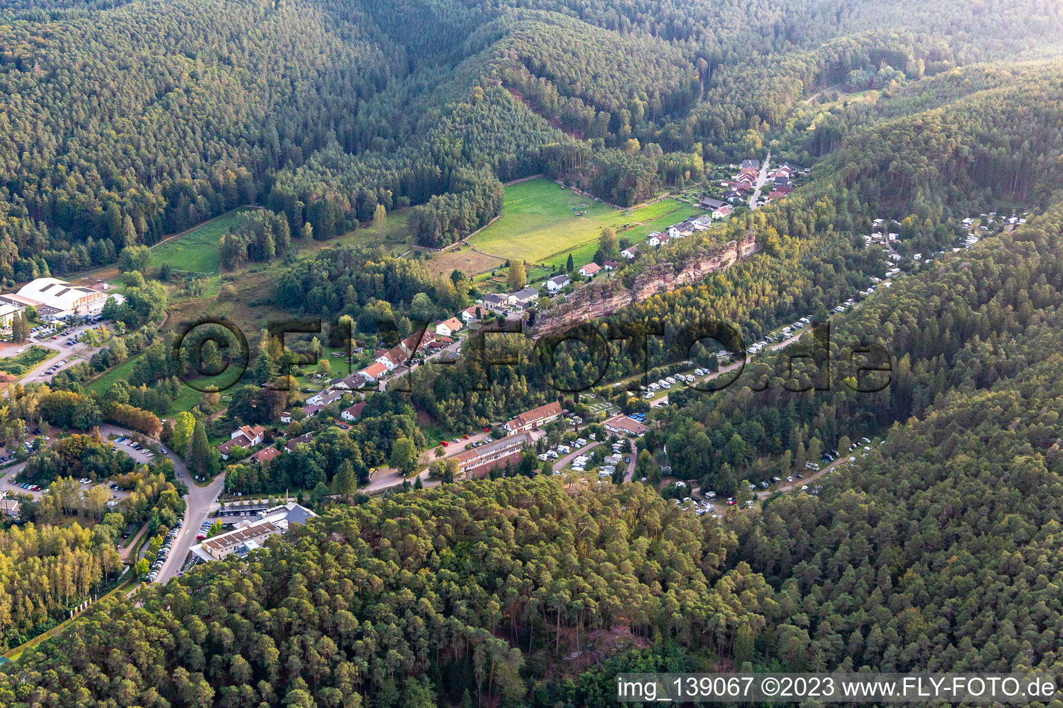 Camping site “Büttelwoog” in Dahn in the state Rhineland-Palatinate, Germany