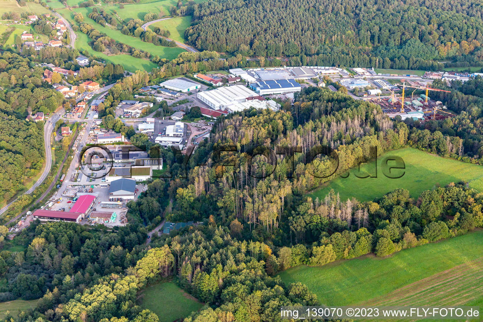 Reichenbach industrial area in Dahn in the state Rhineland-Palatinate, Germany