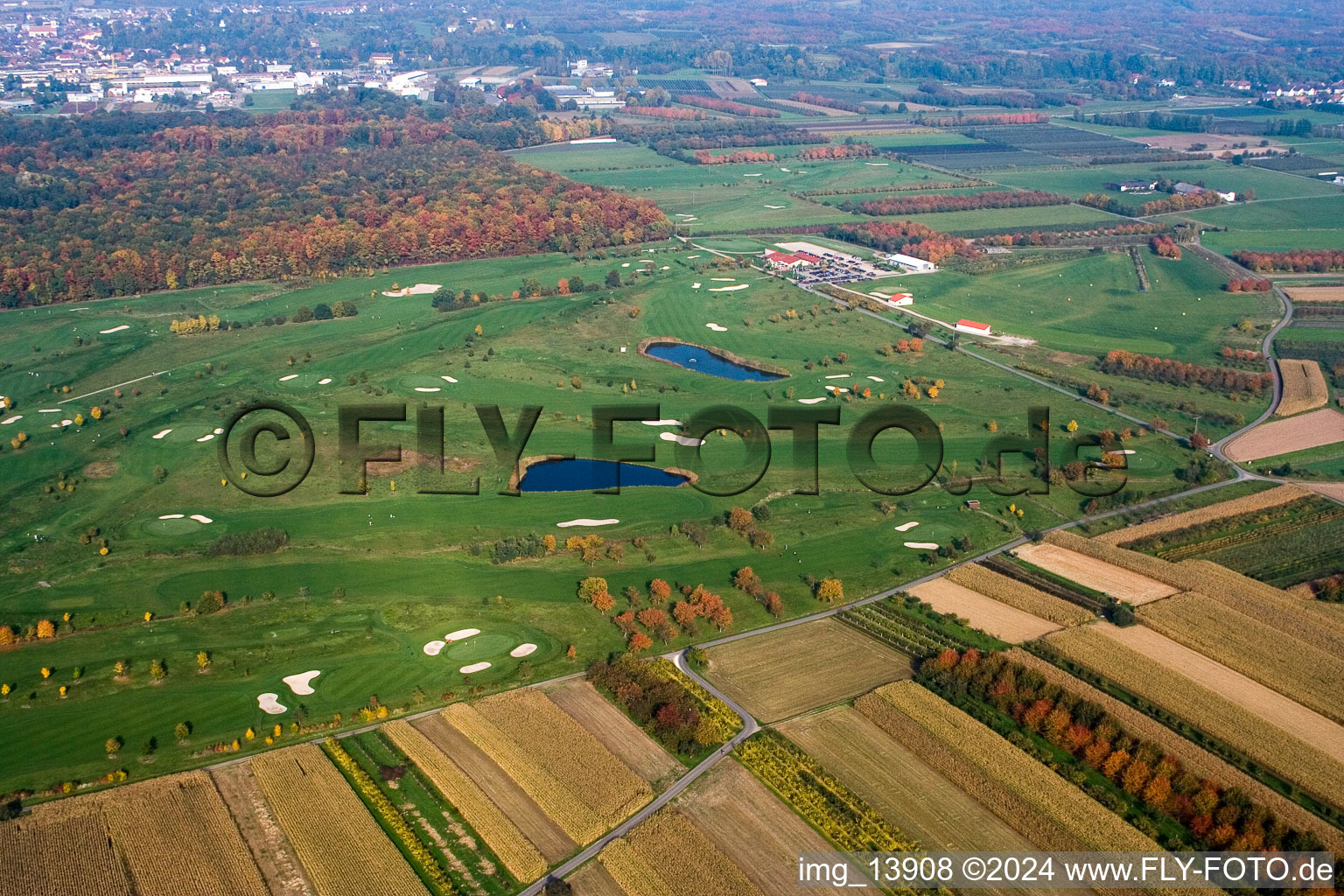 Golf Club Urloffen eV in the district Urloffen in Appenweier in the state Baden-Wuerttemberg, Germany from above