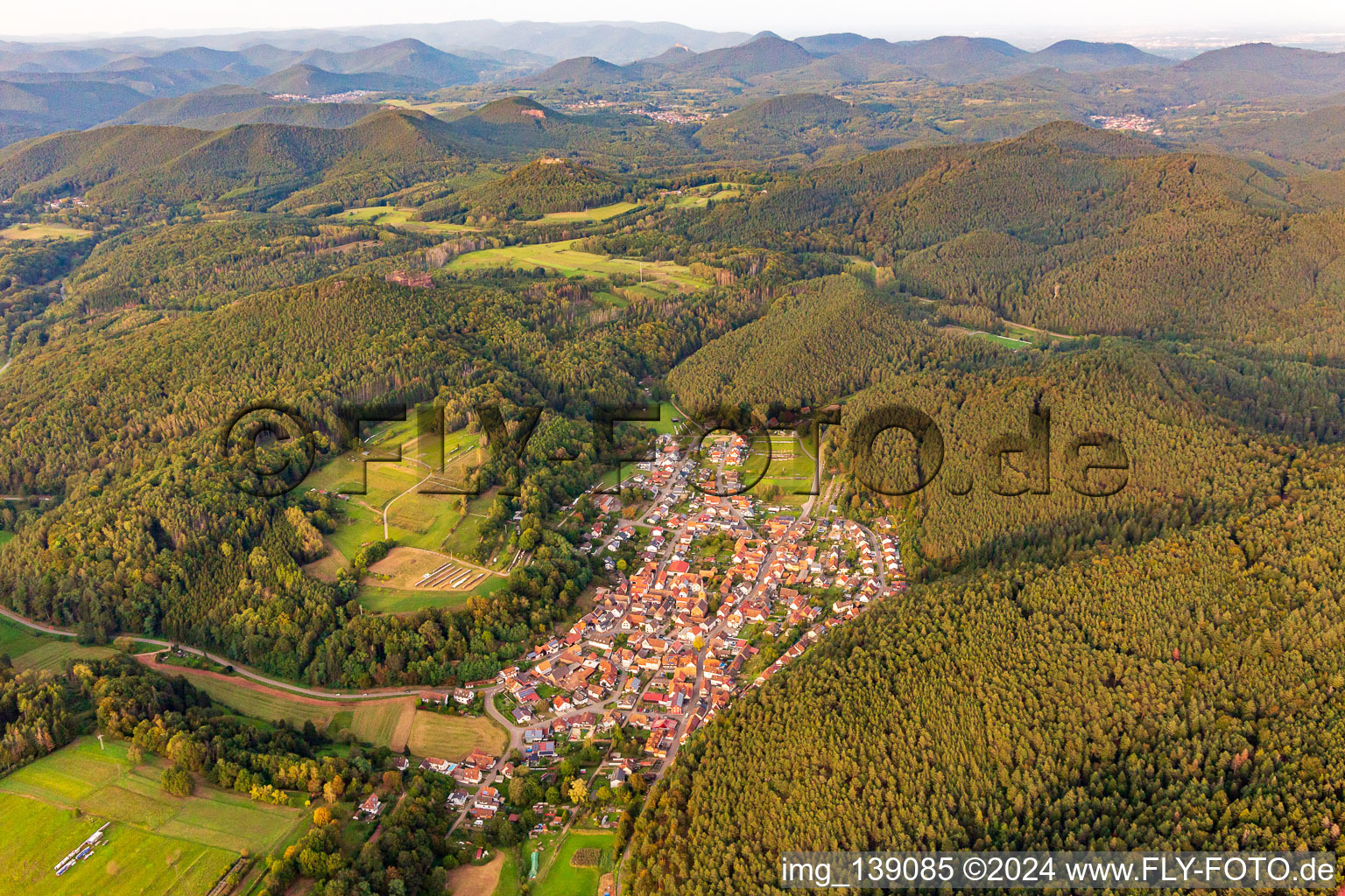 From the southeast in Vorderweidenthal in the state Rhineland-Palatinate, Germany