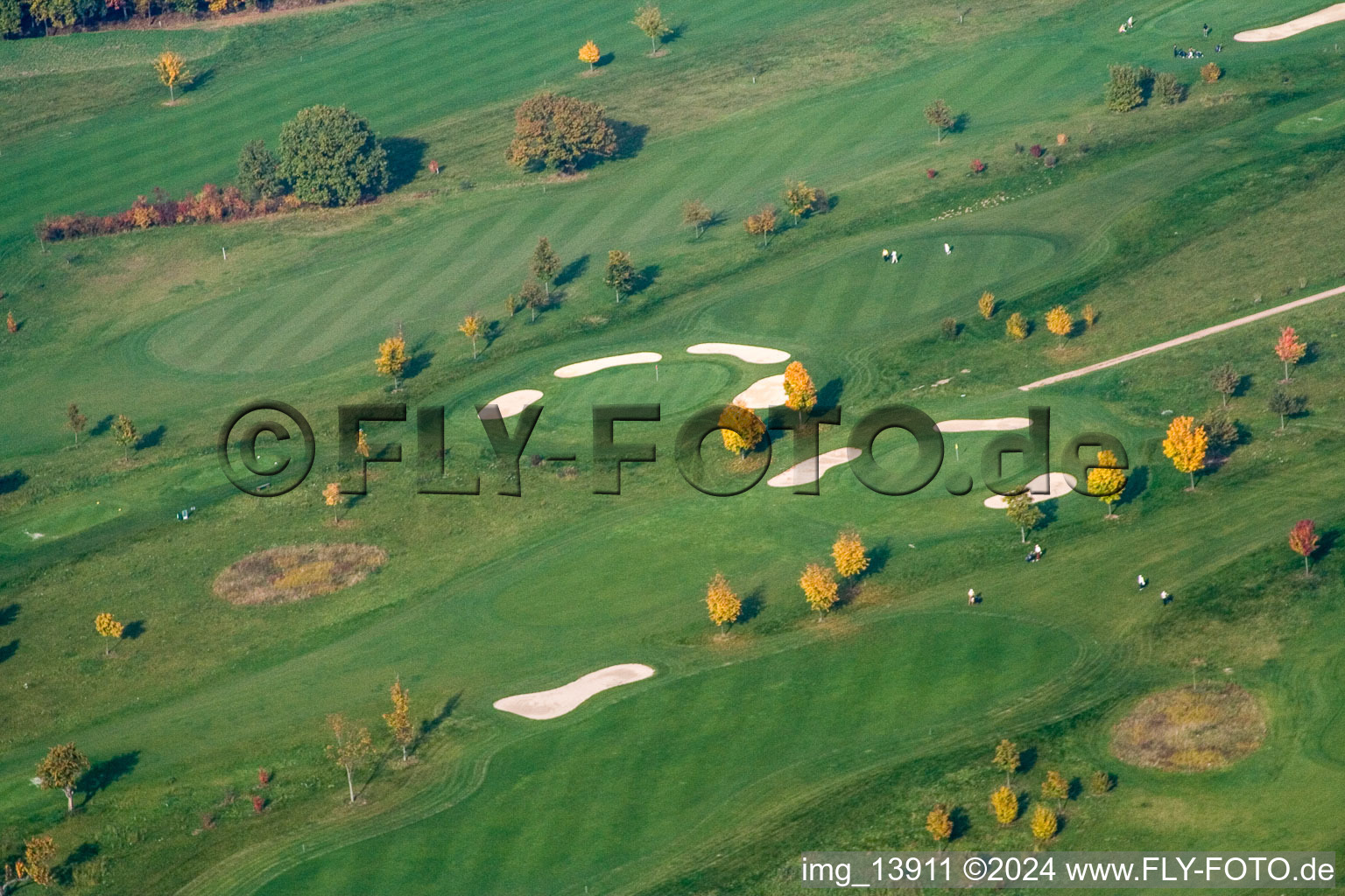 Golf Club Urloffen eV in the district Urloffen in Appenweier in the state Baden-Wuerttemberg, Germany seen from above