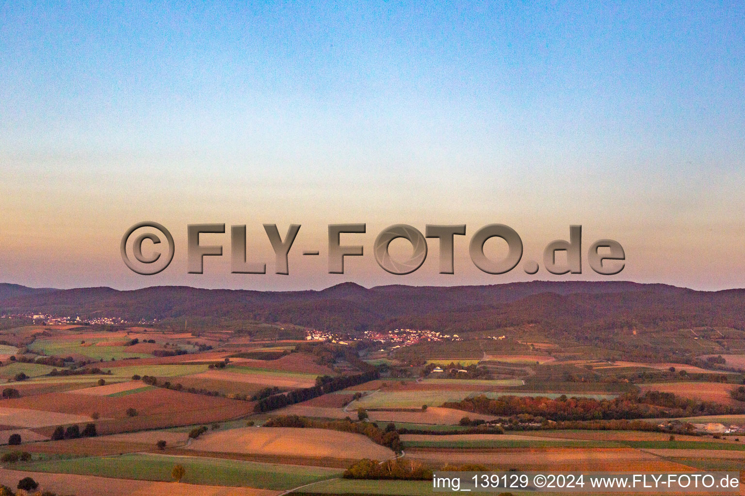 From the east in the morning in Oberotterbach in the state Rhineland-Palatinate, Germany