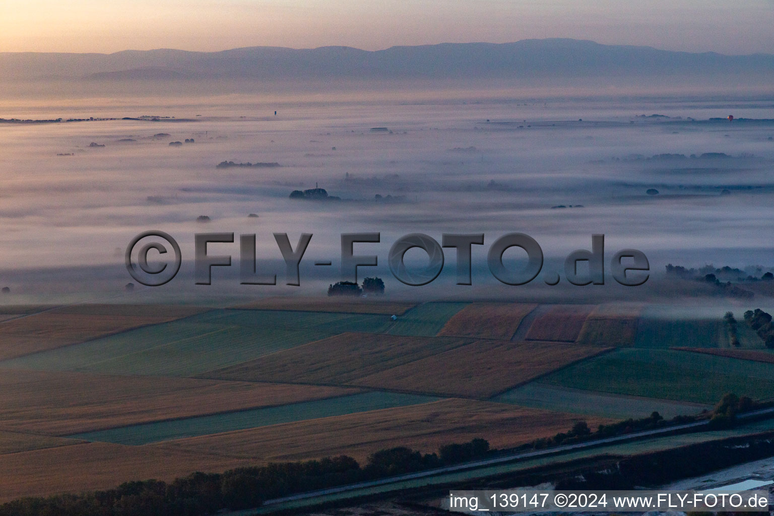 Riedseltz in the state Bas-Rhin, France viewn from the air