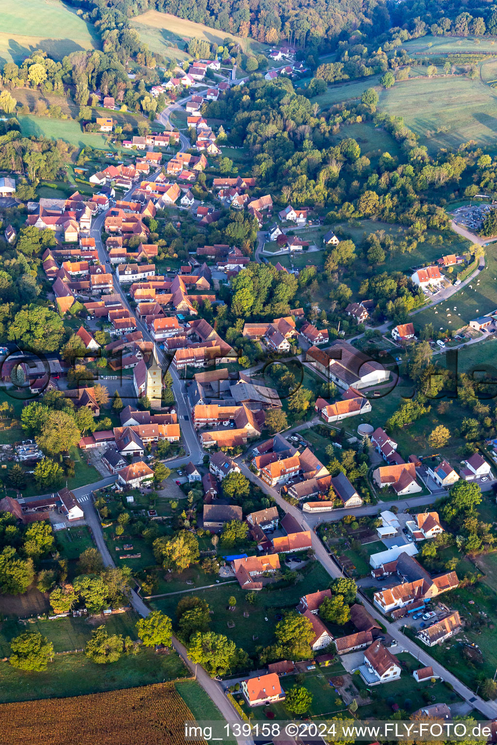 Drone recording of Drachenbronn-Birlenbach in the state Bas-Rhin, France