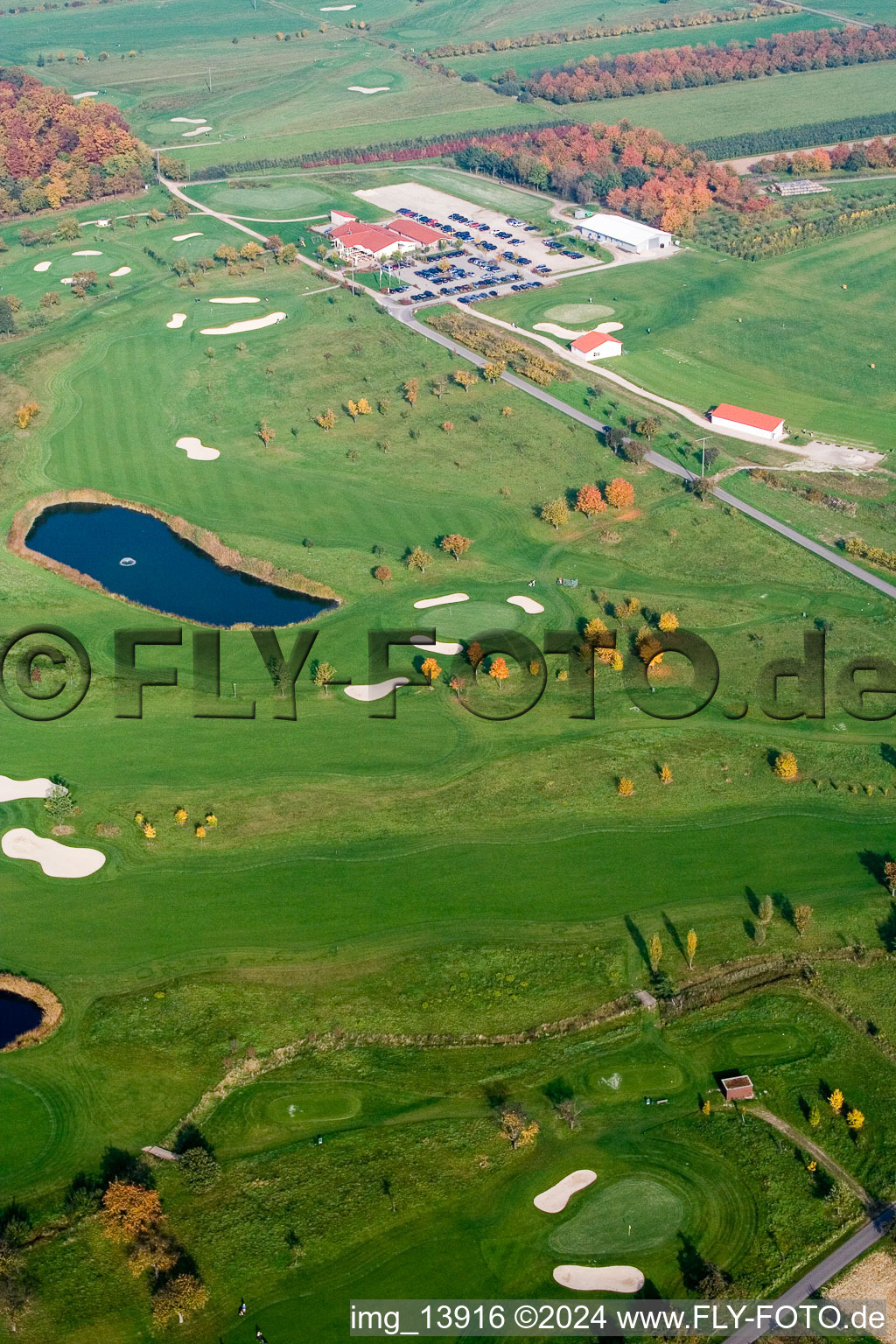 Aerial view of Grounds of the Golf course at Golfclub Urloffen in the district Zimmern in Appenweier in the state Baden-Wurttemberg