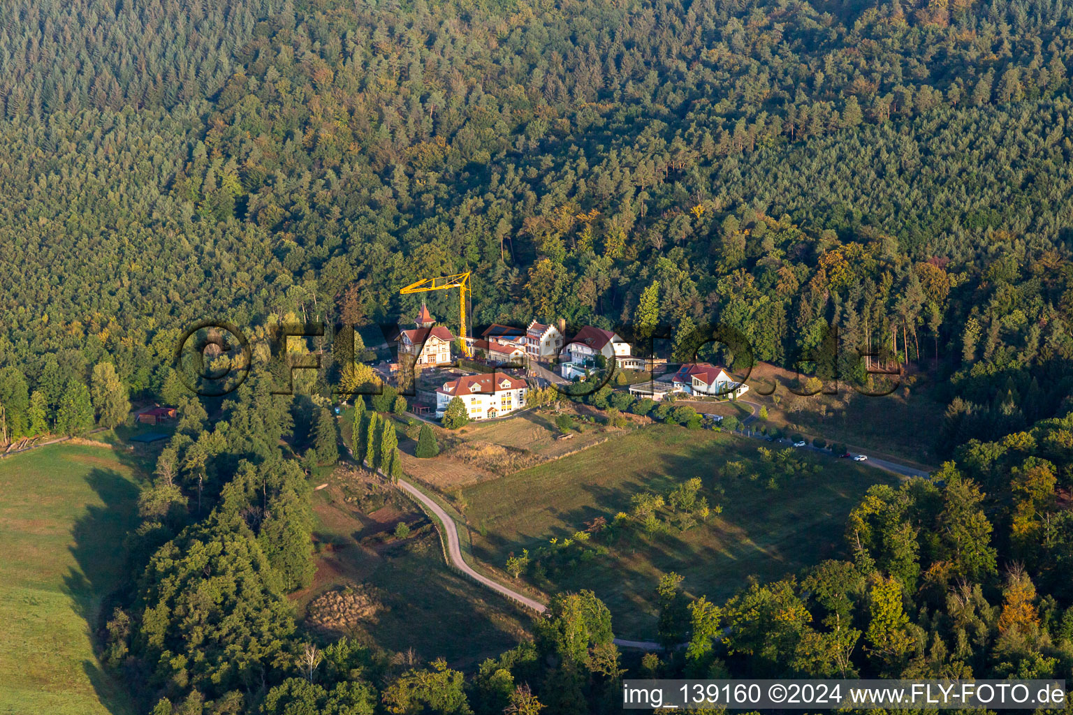 Aerial photograpy of Marienbronn in Lobsann in the state Bas-Rhin, France