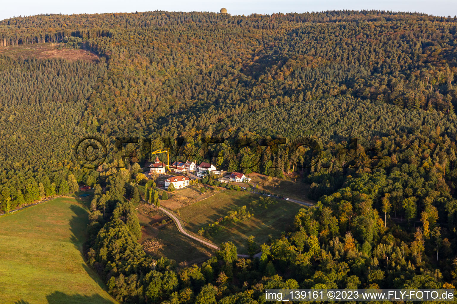 Oblique view of Marienbronn in Lobsann in the state Bas-Rhin, France