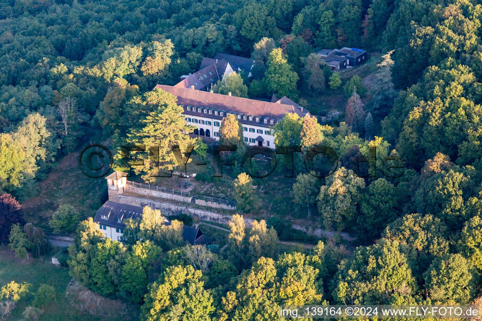 Aerial view of Conference centre in Gœrsdorf in the state Bas-Rhin, France